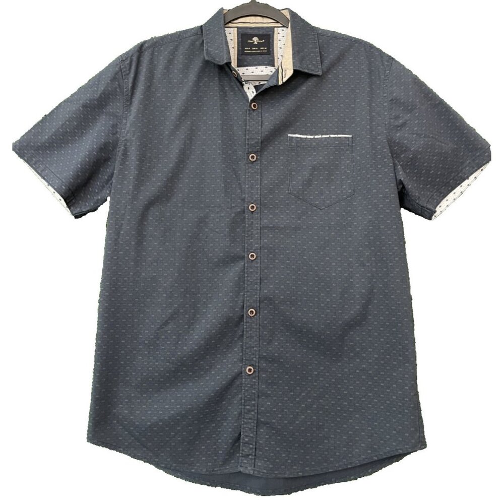 Craft Flow Navy Blue Short-Sleeve Button-Up Shirt W/ Pocket Size Medium